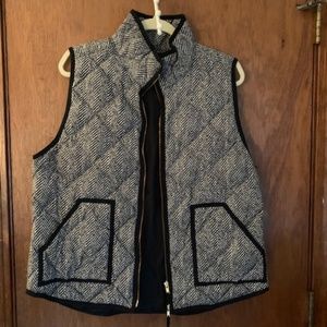 J Crew Black Herringbone Vest